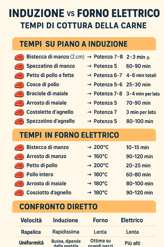 tempi cottura carne con induzione