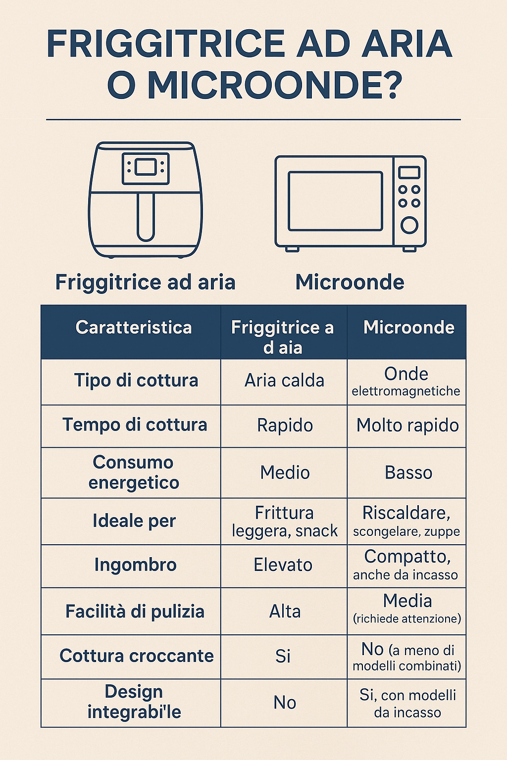 Friggitrice ad aria o microonde? Confronto d’uso, vantaggi e consigli pratici