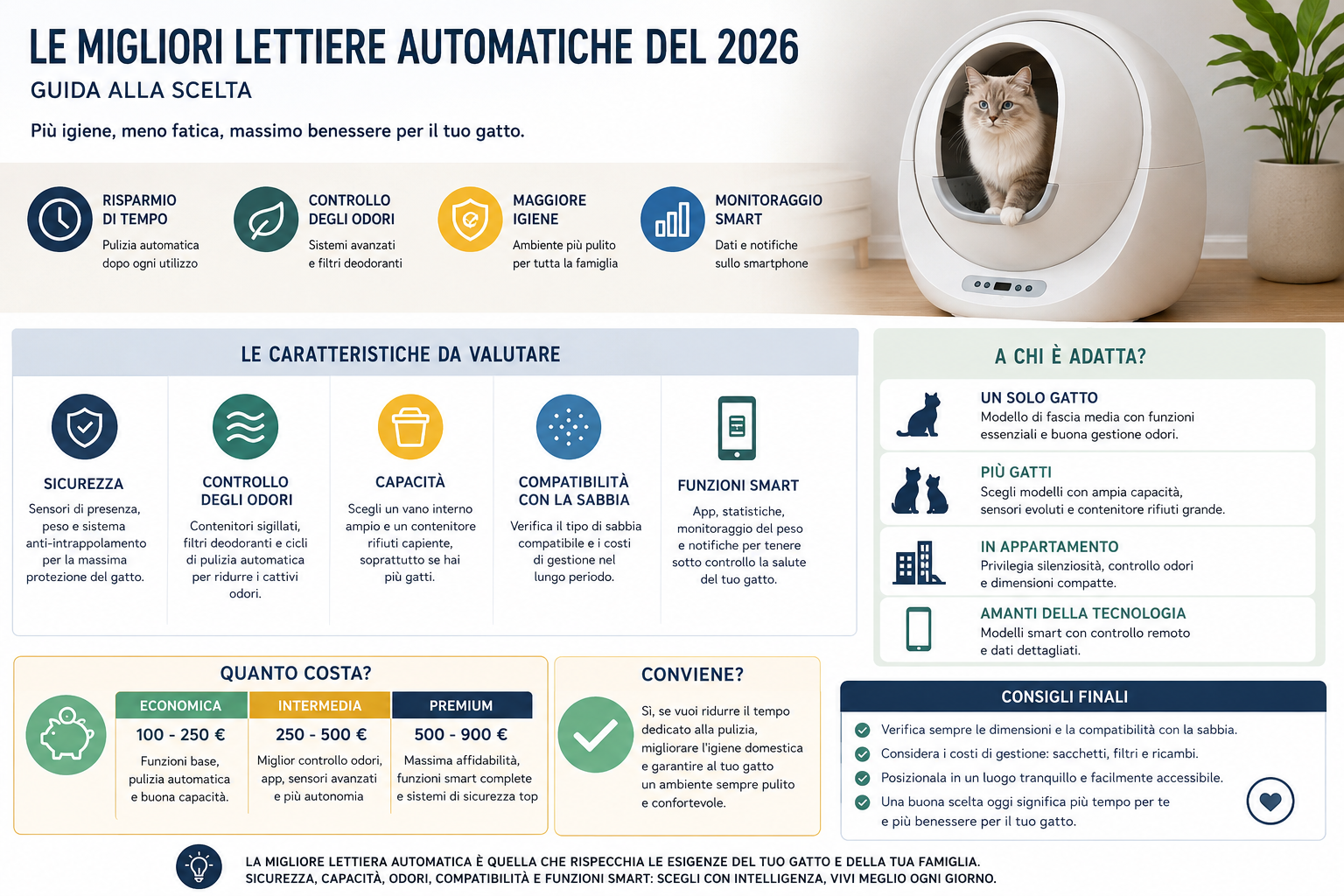 lettiera autopulente caratteristiche