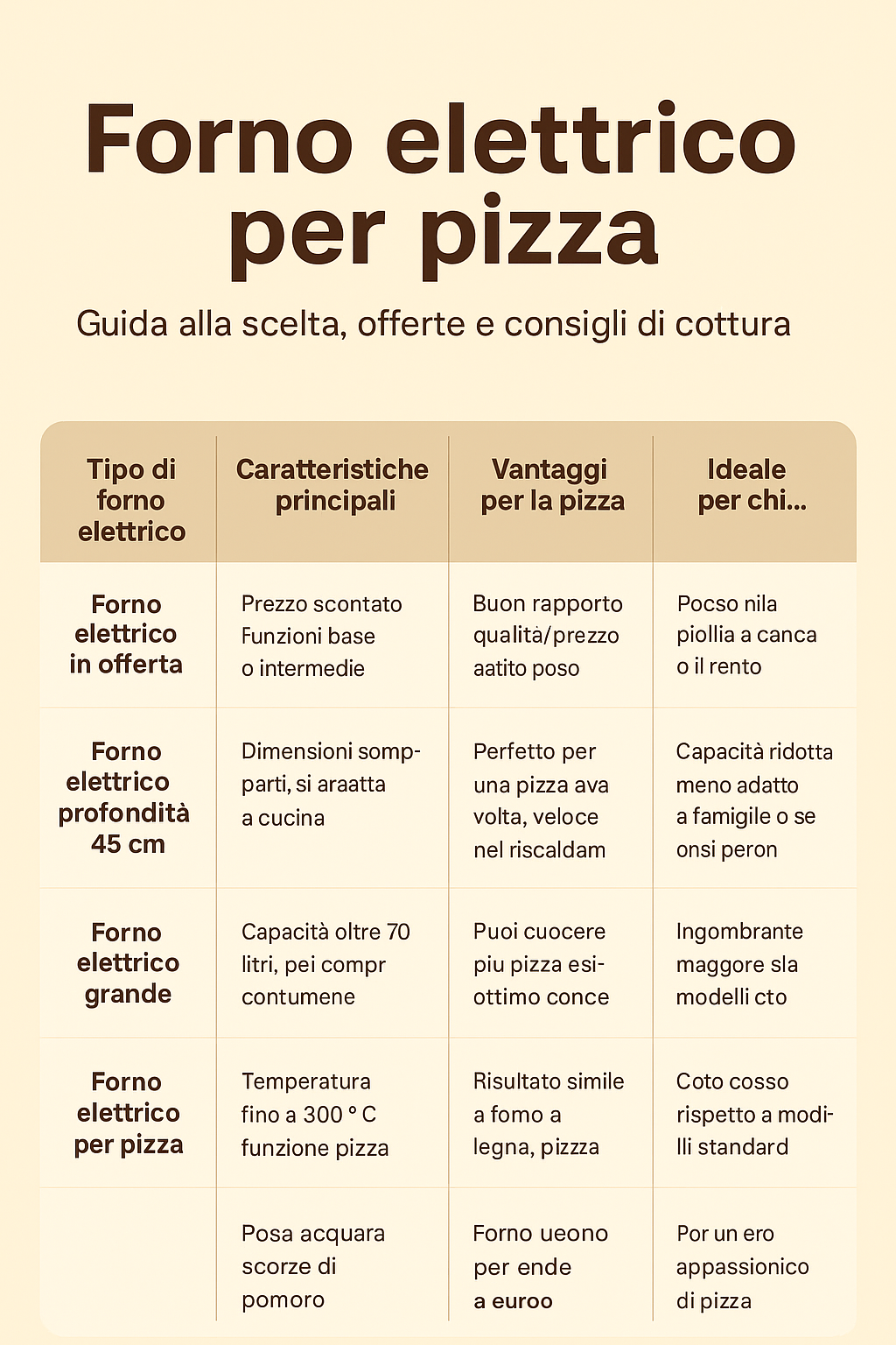 forno elettrico per pizza