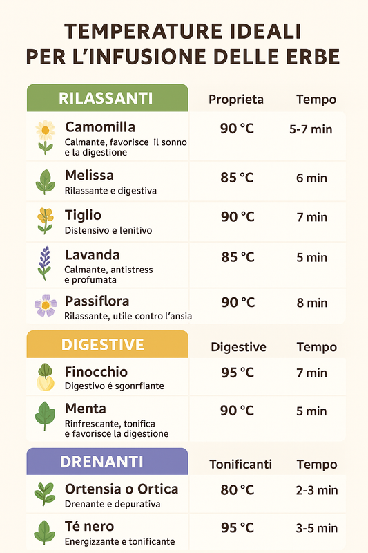temperatura di infusione delle tisane