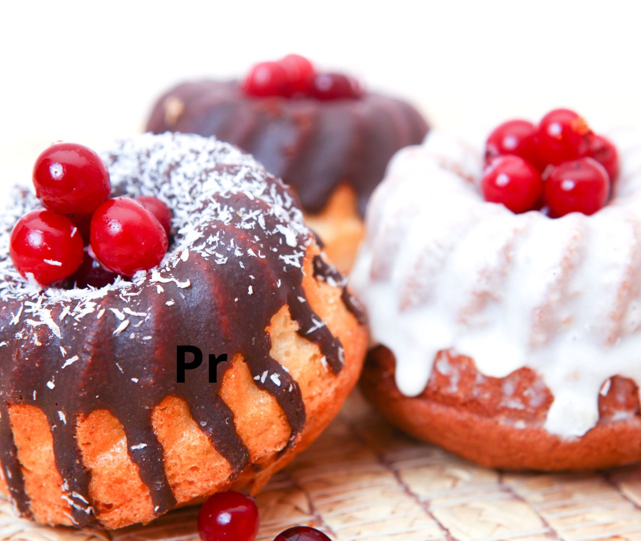 dolci con cioccolato e frutti di bosco