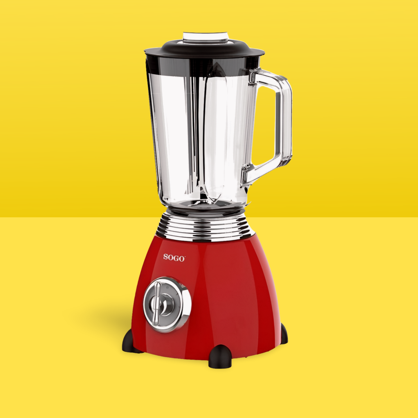 Frullatore in vetro stile vintage 1.5Litri 500W Rosso