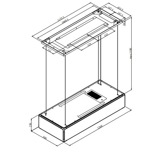 Cappa a isola LIGHTLINE  Silverline Silver