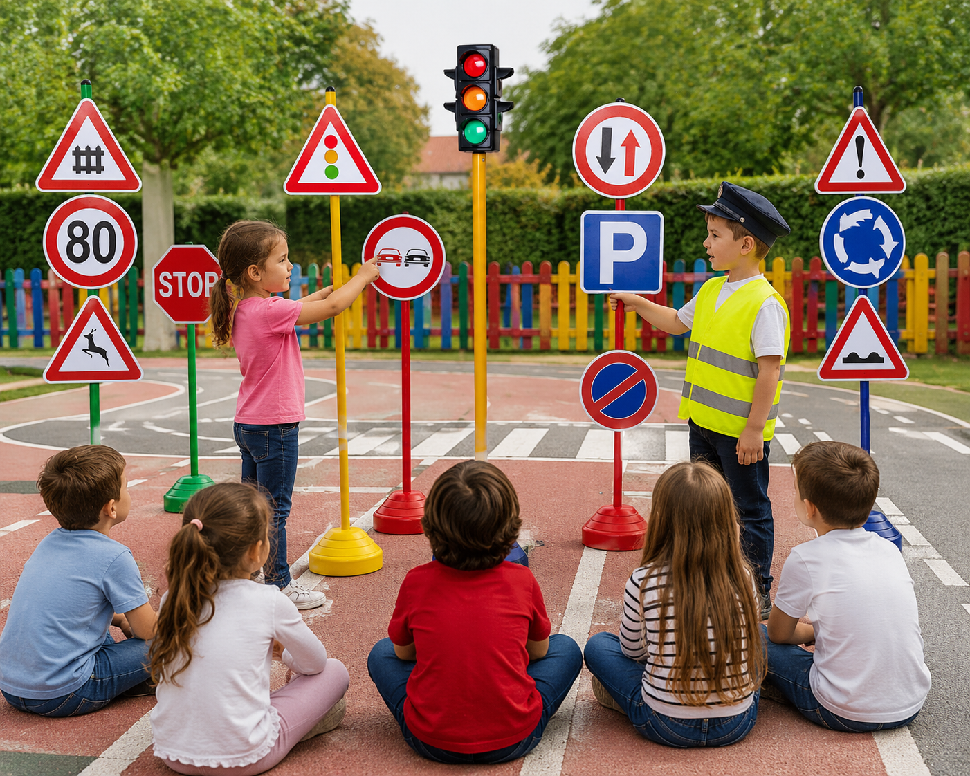 Kit de educación vial B, señales de tráfico y semáforo con luces
