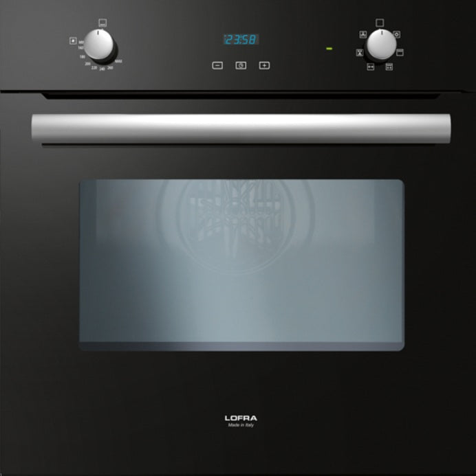 Forno da Incasso a Gas Ventilato 60x60 cm in Vetro Nero