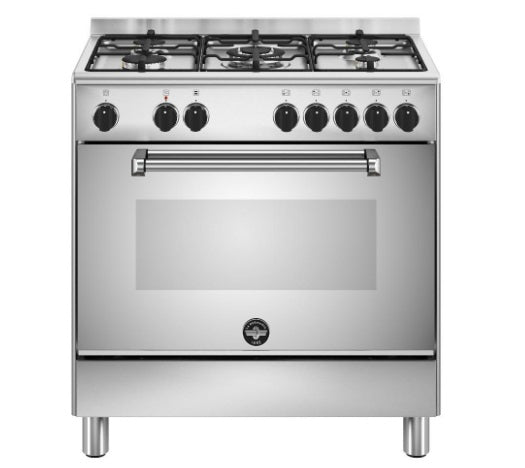Cucina gas 5 zone Forno elettrico AMERICANA Inox Classe A AMN855EXV 24 (80x50x85,3cm)
