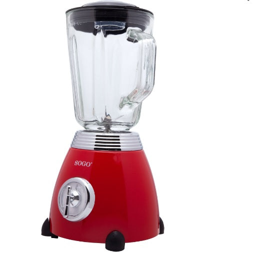 Frullatore in vetro stile vintage 1.5Litri 500W Rosso