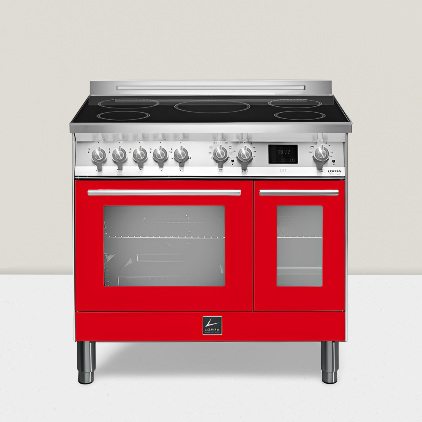 Cucina a Induzione Lofra - PRD96MFTE/5I VENEZIA - Cucina Doppio Forno- Rosso