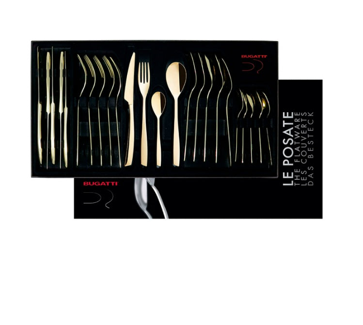 Cubiertos Acero Inoxidable Riviera Gold – Set de 24 piezas en caja Gallery
