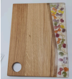 Tagliere da Portata "il Giardino" in Rovere e Resina - 45x30cm