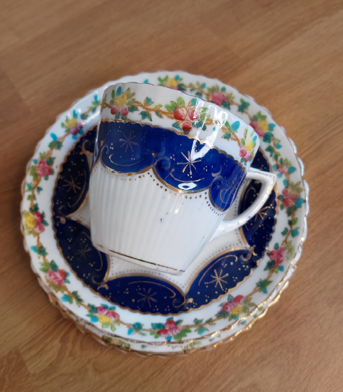 Tasses à thé en porcelaine anglaise « Ciel étoilé » avec double soucoupe