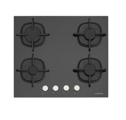 Plaque de cuisson en verre 4 feux CS5404B01 Silverline Noir Garantie 5 ans