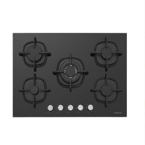 Plaque de cuisson en verre 5 feux CS5405B01 Silverline Noir Garantie 5 ans.