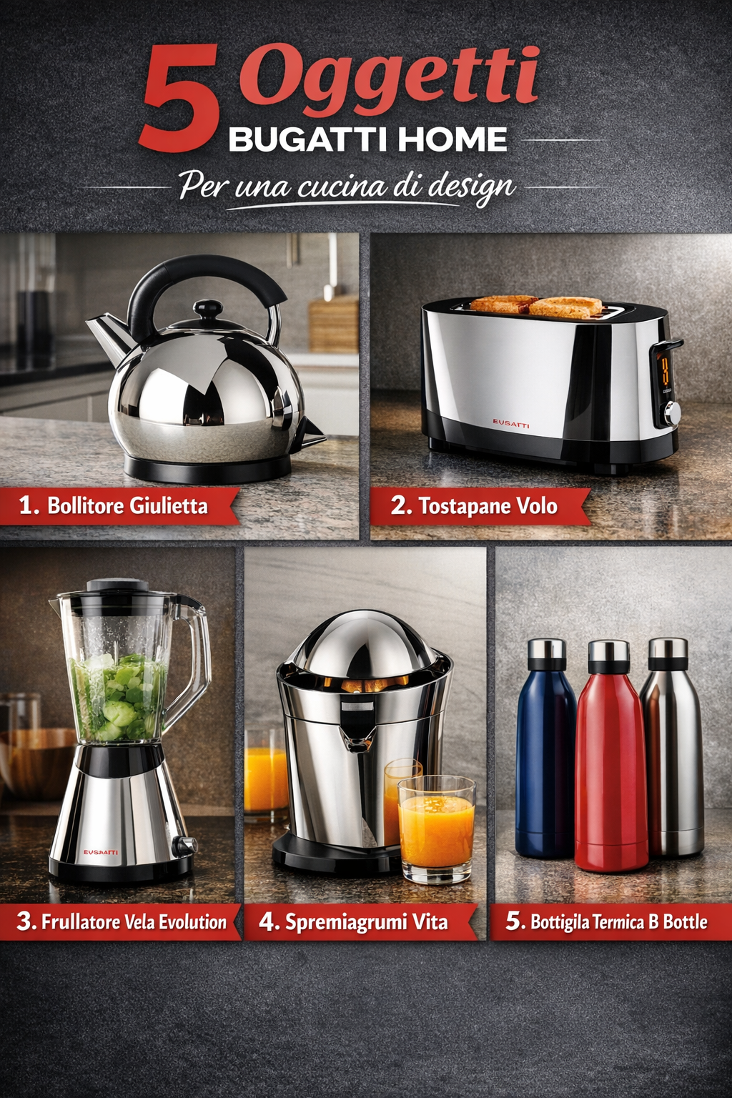 5 oggetti Bugatti Home