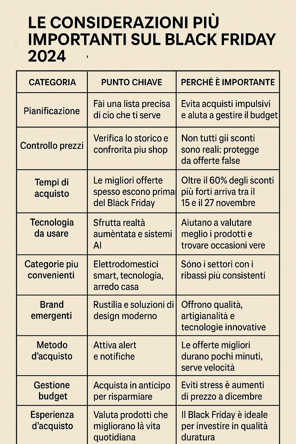 istruzioni black friday