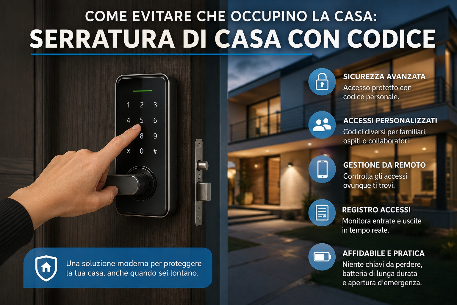 Come evitare che occupino la casa: serratura di casa con codice