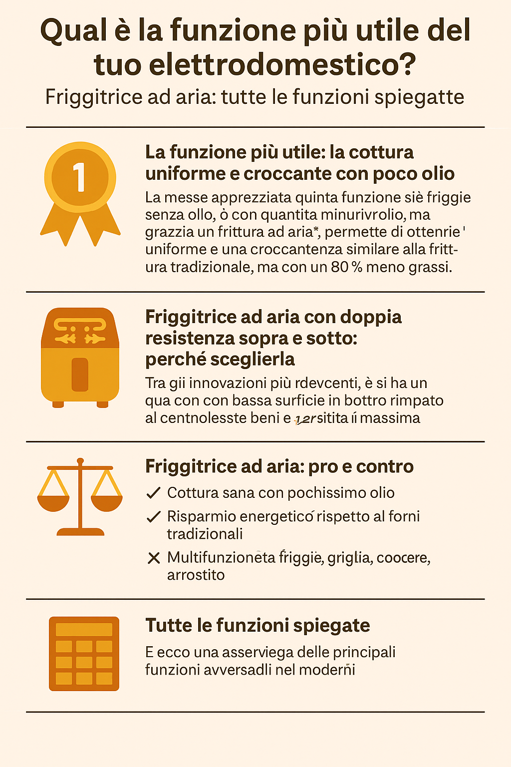 Friggitrice ad aria: tutte le funzioni spiegate