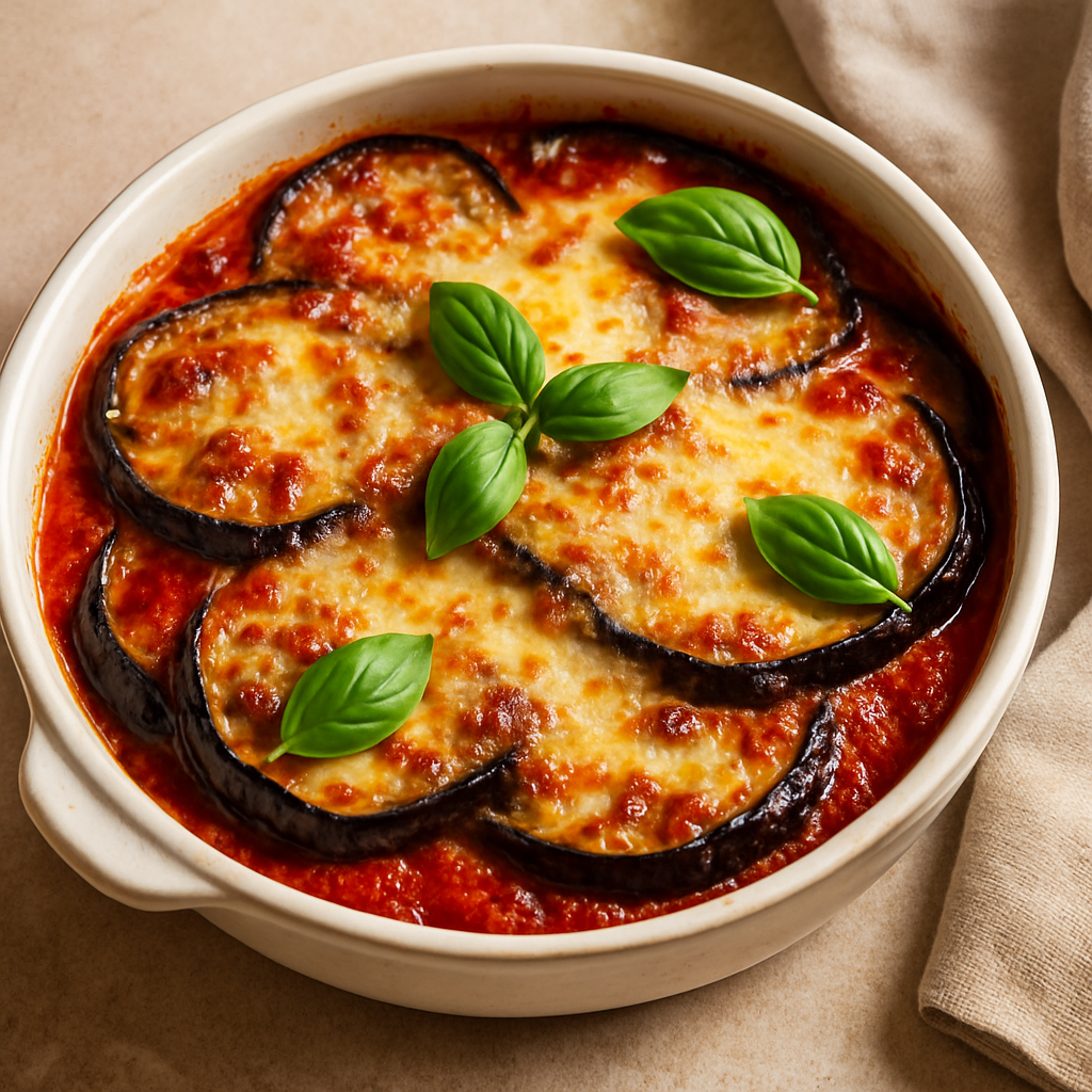 Aubergines à la Parmigiana à la friteuse à air – Recette italienne légère et savoureuse