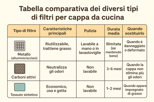 sostituzione filtri cappa per cucina