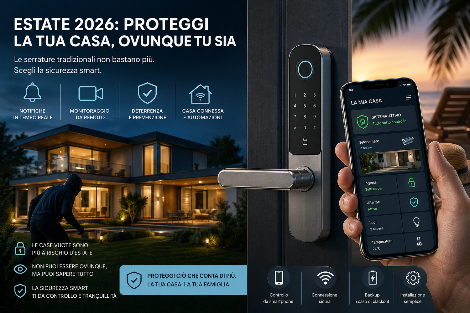 Casa sicura nell’estate 2026. Come proteggere la casa dai furti.