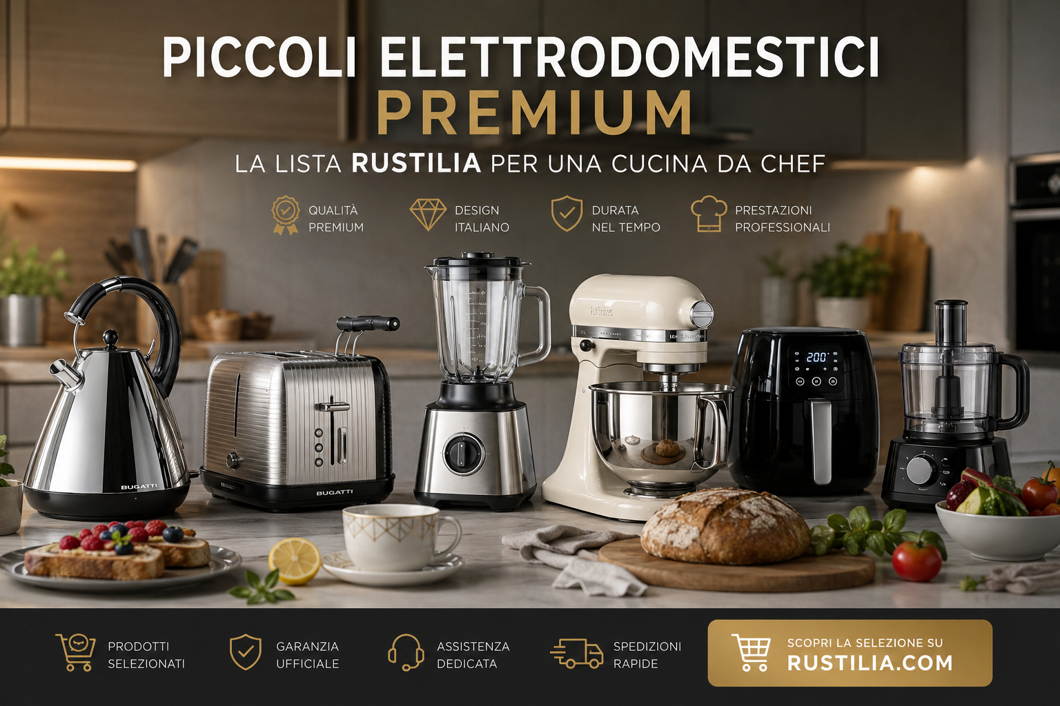 Piccoli elettrodomestici premium: quali scegliere? La lista Rustilia per una cucina da chef