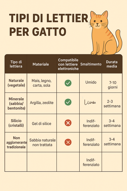 tipi di lettiera