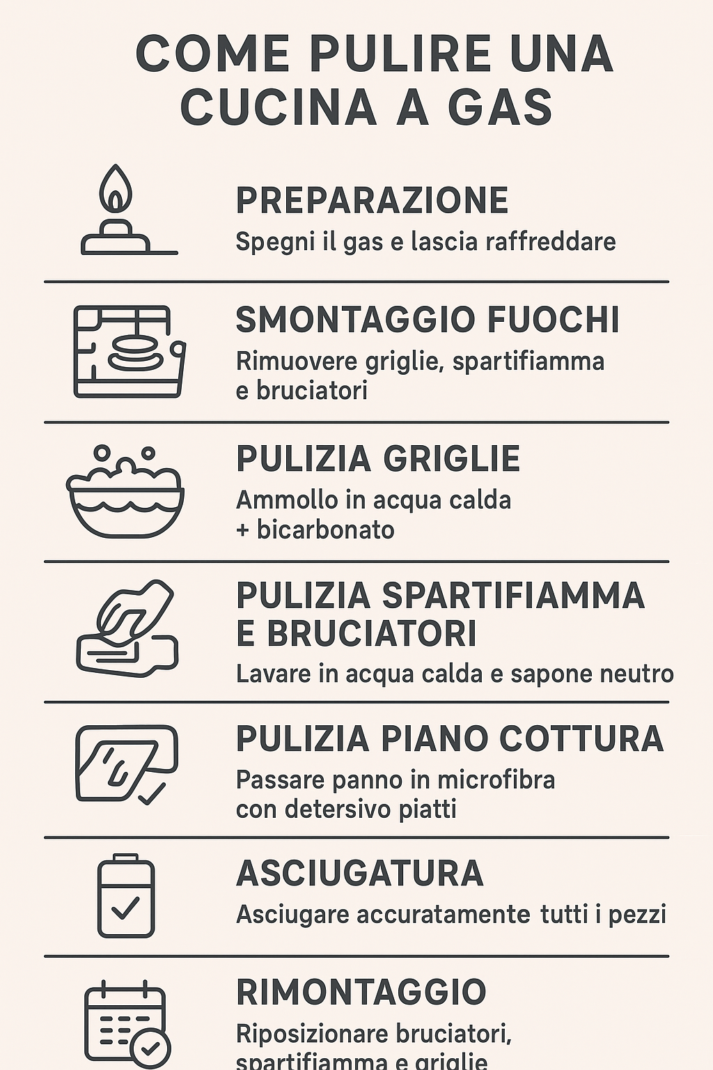 come pulire la cucina a gas