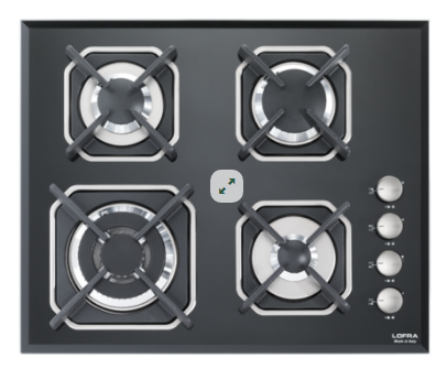 Plaque de cuisson en verre Lofra HGN6H0, fabriquée en Italie, MERCURIO 60x60 GLASS Acheter