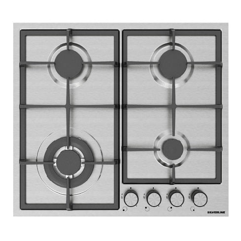 Piano Cottura a Gas 4 Fuochi AS5238X01 Silverline– Affidabilità, Sicurezza e Design in Cucina
