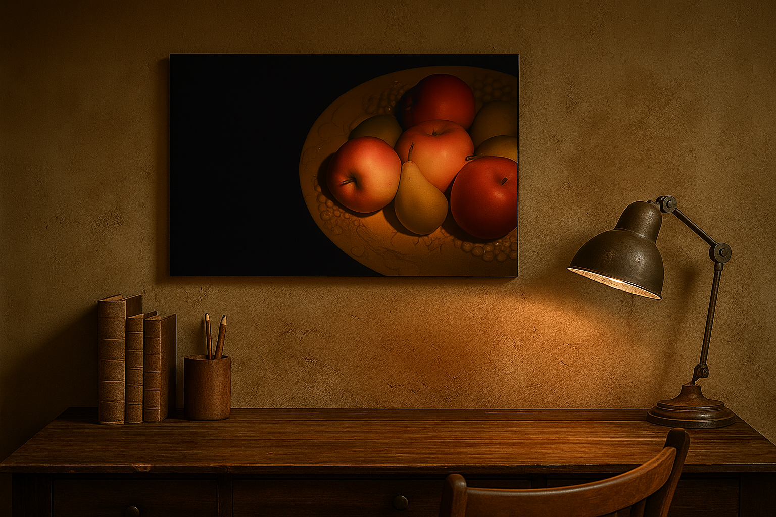 Impresión en aluminio 20x30 cm / 8x12″ - Bodegón - cesta de frutas