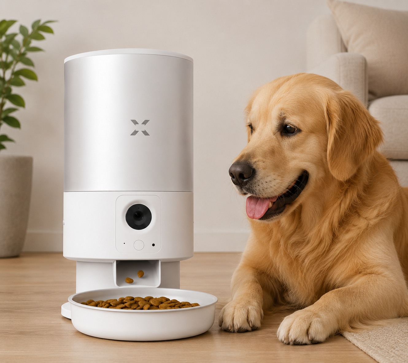 Ciotola Intelligente X8605 5L per Cani e Gatti con Telecamera Wi-Fi e Audio Bidirezionale