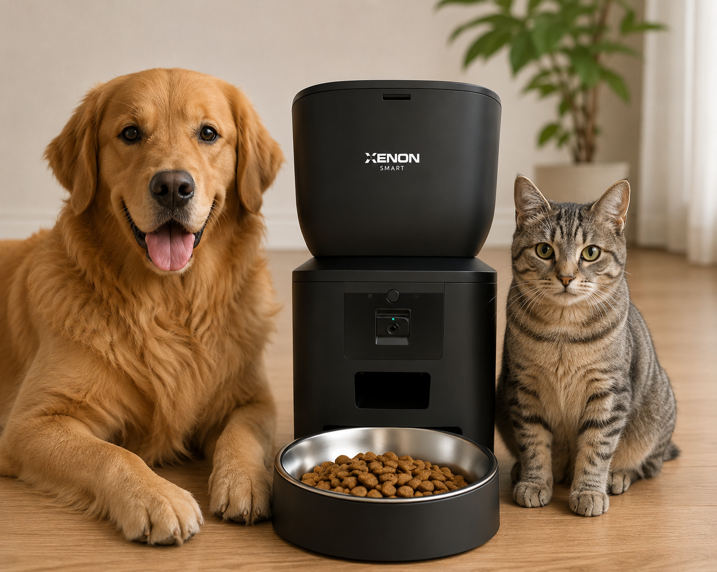 Xenon Smart 4L Automatic Dog and Cat Food Dispenser with Wi-Fi, HD Camera and App