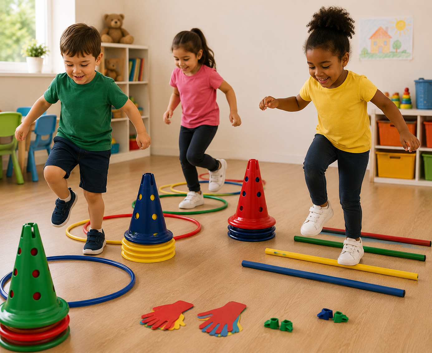 Kit Psychomoteur Évolué : Parcours Moteurs Complets et Interactifs avec Signalétique (Copie)