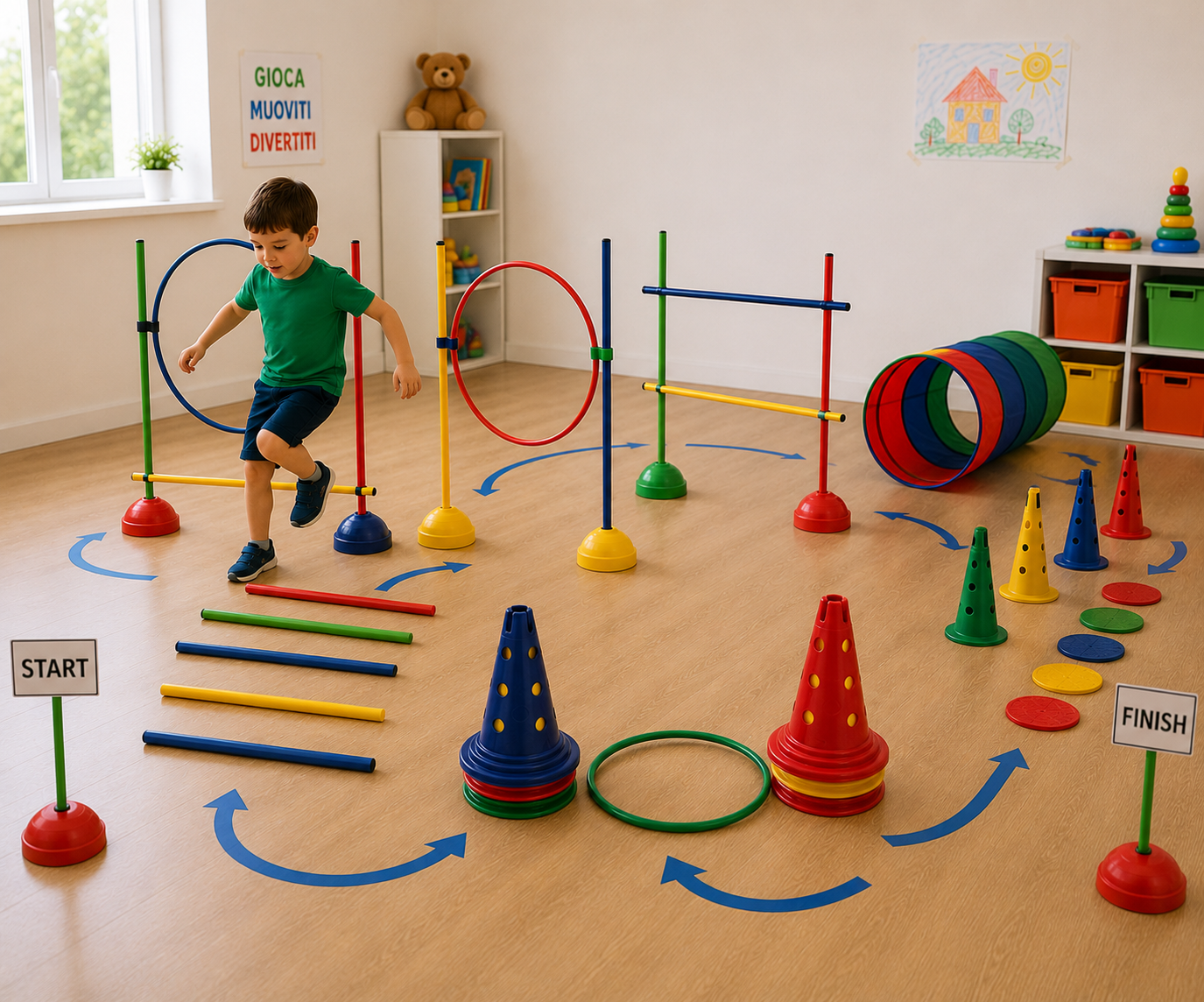 Jeu psychomoteur cabane à baguettes