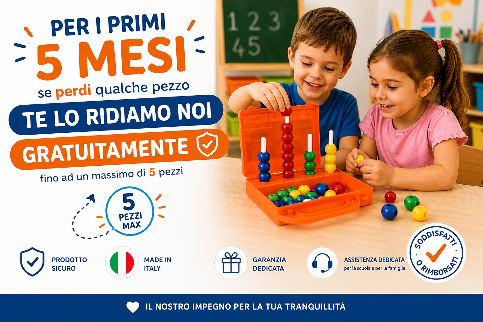 Abaco Made in Italy. Valigetta Educativa per Imparare a Contare e Sviluppare il Pensiero Matematico