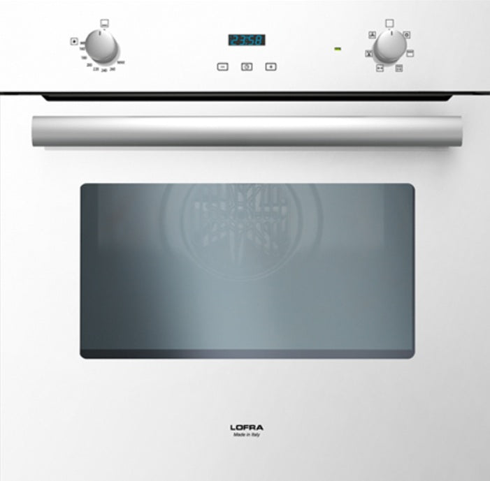 Forno da Incasso a Gas Ventilato 60x60 cm in Vetro Bianco