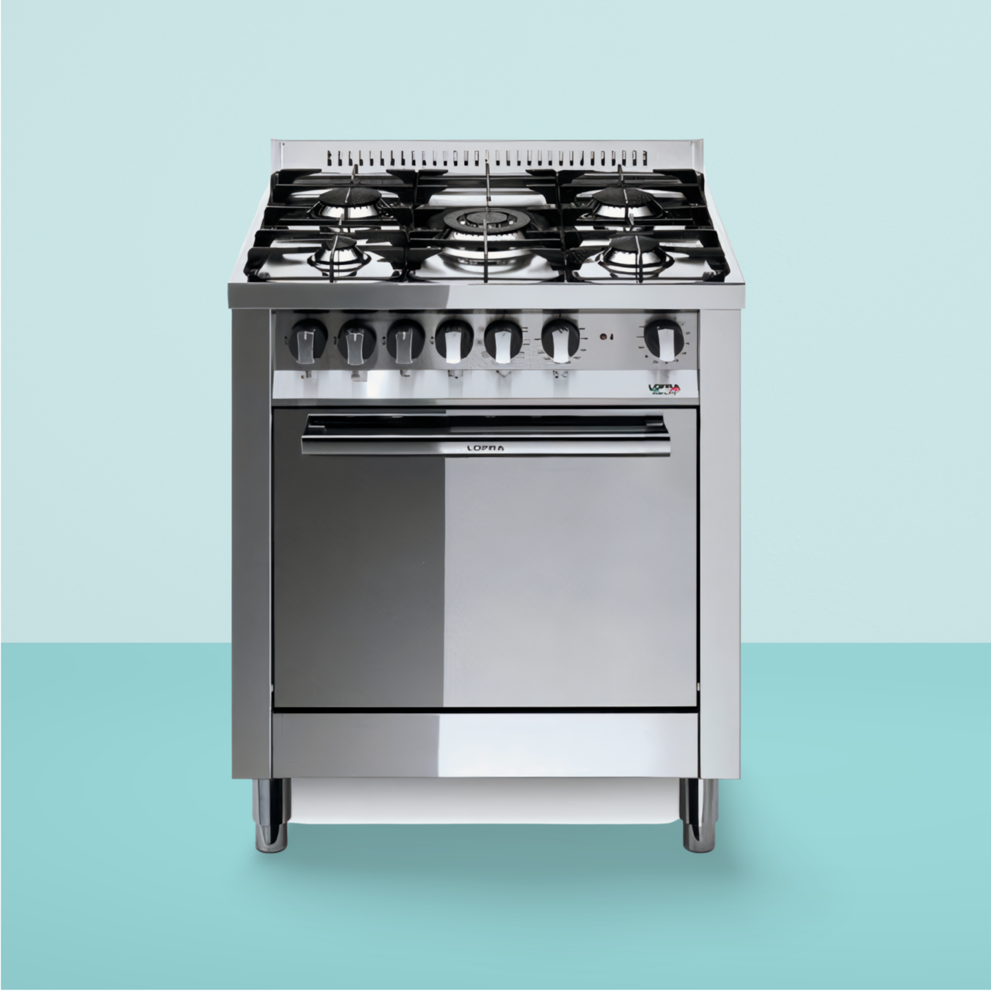 Cuisine Lofra - P76GV - Cuisine professionnelle 5 feux et four à gaz 70x60cm 