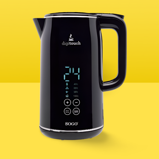 Bouilloire en acier à écran tactile Sogo BLACK KET SS-7750. 1,7 L-1850 W