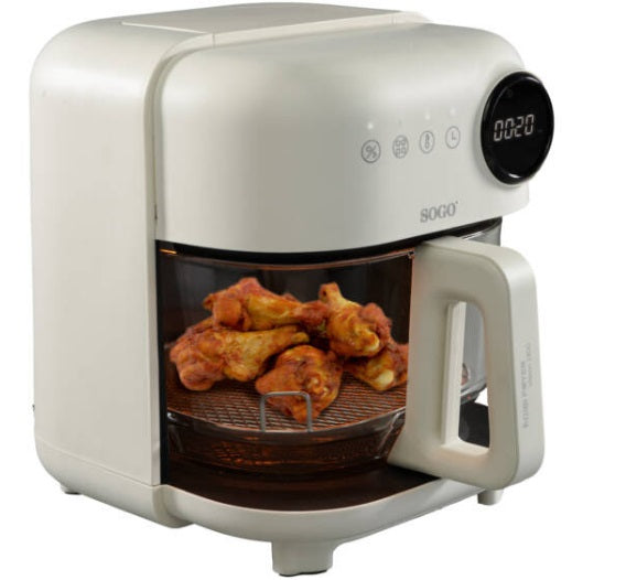 Friteuse à air Price-Sogo FRE-SS-10870 4,5 litres En verre avec lumière. 