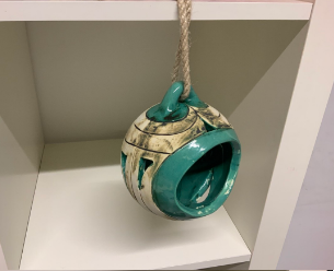 Porte-plante/lampe en céramique peinte à la main - Certificat d'unicité 12 cm