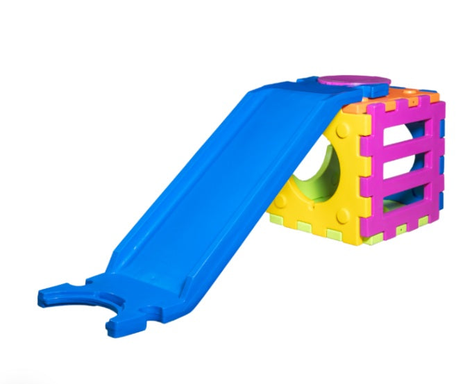 Modèle de jouet cubique b - jeu modulaire avec 1 petite échelle coulissante et 1 cube.