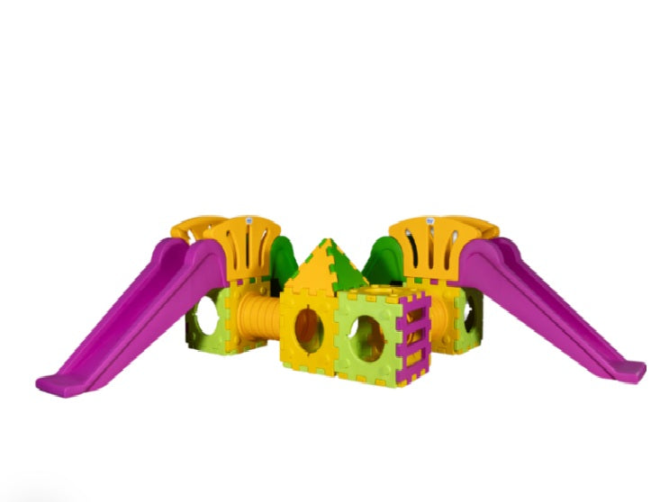 Cubic toy modello g2000 – gioco modulare componibile con 2 scivoli grandi