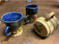 Tasses en céramique peintes à la main (4 TASSES) - Certificat d'unicité