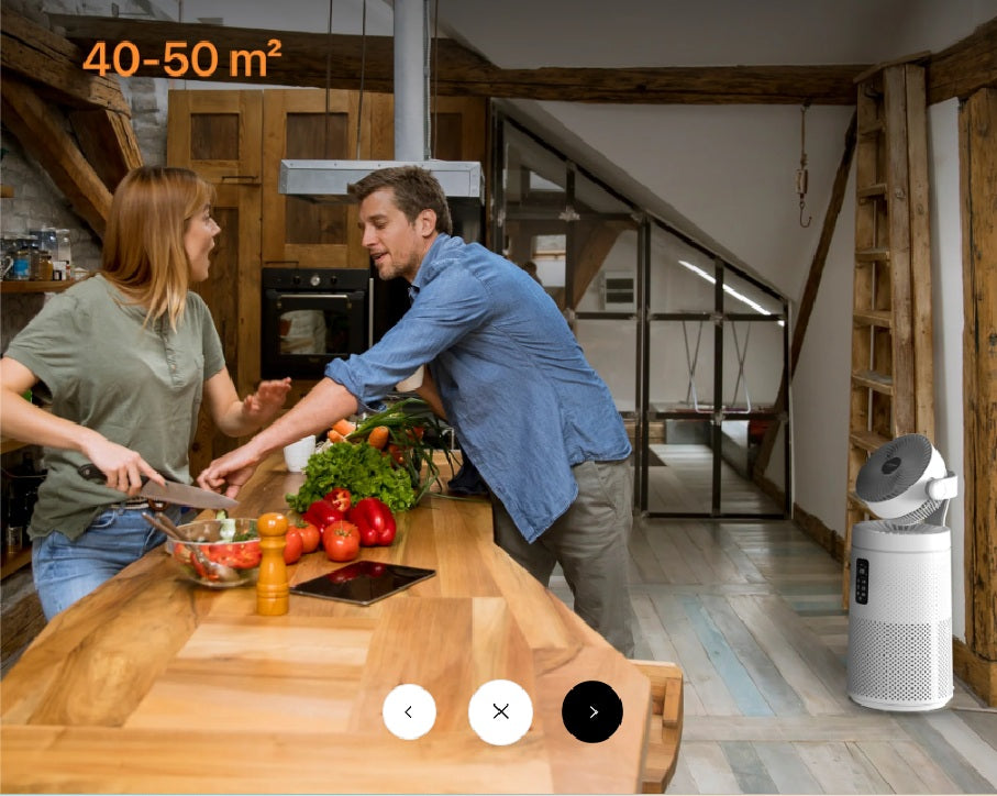 Purificateur d'air ioniseur intelligent HEPA 13 UV-C 50 m²